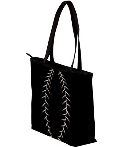 Tote Bag with Zipper, Casual Handbags for Women, Shoulder Bag, baseball abstract $15.27 Totes