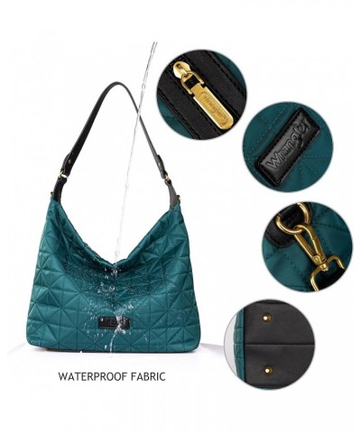 Wrangler Quilted Hobo Purses and Handbags for Women Shoulder Crossbody Bags B-l-blue $11.39 Hobo Bags