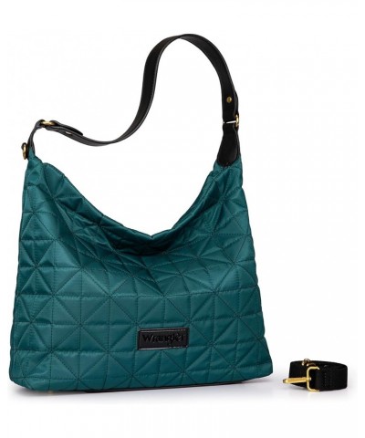 Wrangler Quilted Hobo Purses and Handbags for Women Shoulder Crossbody Bags B-l-blue $11.39 Hobo Bags