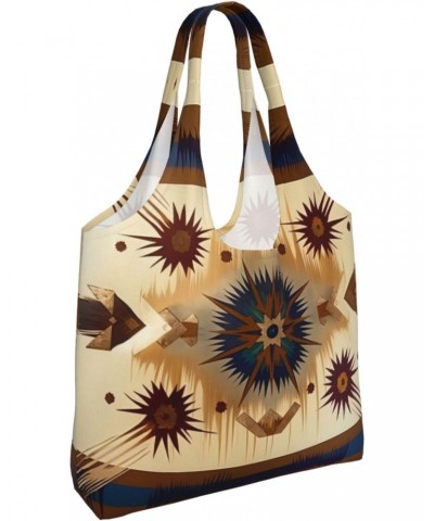 Native American Patterns One-Shoulder Commuting Canvas Bag,Fashionable And Lightweight,Extra Large Capacity,Easy To Store,Sof...