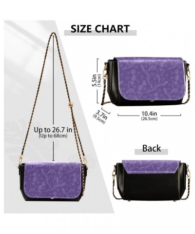 Lavender Flower Purple Crossbody Bags for Women Purse Leather Shoulder Bag Handbag for Daily Gifts Work $16.00 Shoulder Bags