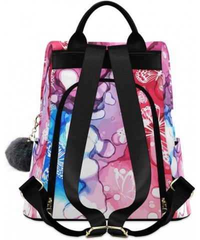 Backpack Purse for Women Fashion Travel Anti-theft Butterflies Watercolor Multicolored Daypack Casual Shoulder Bag Medium Siz...