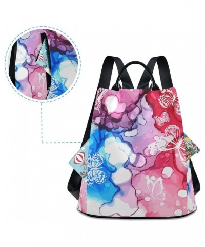 Backpack Purse for Women Fashion Travel Anti-theft Butterflies Watercolor Multicolored Daypack Casual Shoulder Bag Medium Siz...