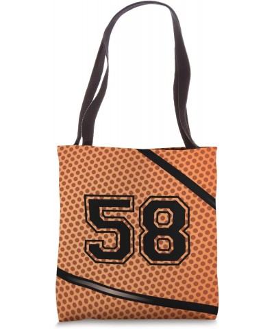 Basketball Jersey Number 58 Fifty Eight No 58 Game Play Tote Bag $11.36 Totes