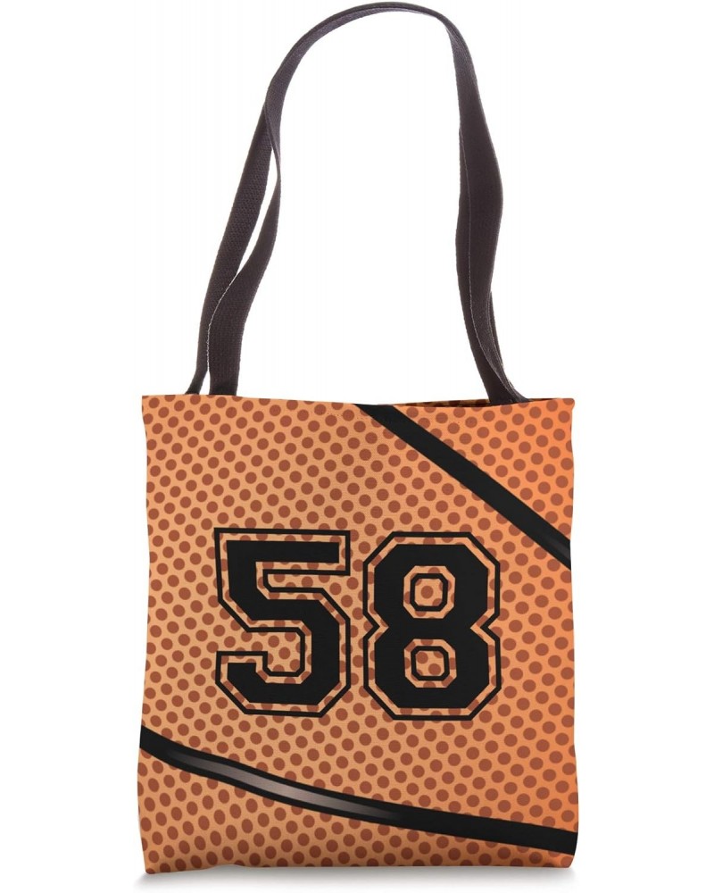 Basketball Jersey Number 58 Fifty Eight No 58 Game Play Tote Bag $11.36 Totes