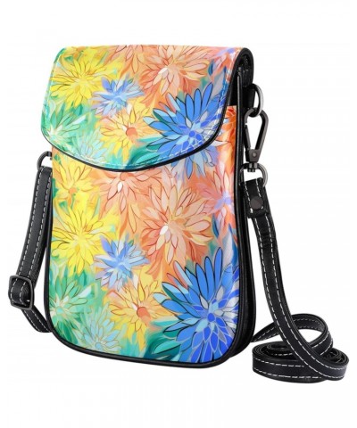 Crossbody Bags for Women,Crossbody Bag Men,Small Sling Bag,Abstract Rainbow Color Flowers Daisy,Crossbody Purse $11.37 Crossb...