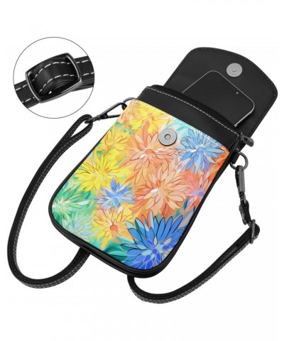 Crossbody Bags for Women,Crossbody Bag Men,Small Sling Bag,Abstract Rainbow Color Flowers Daisy,Crossbody Purse $11.37 Crossb...