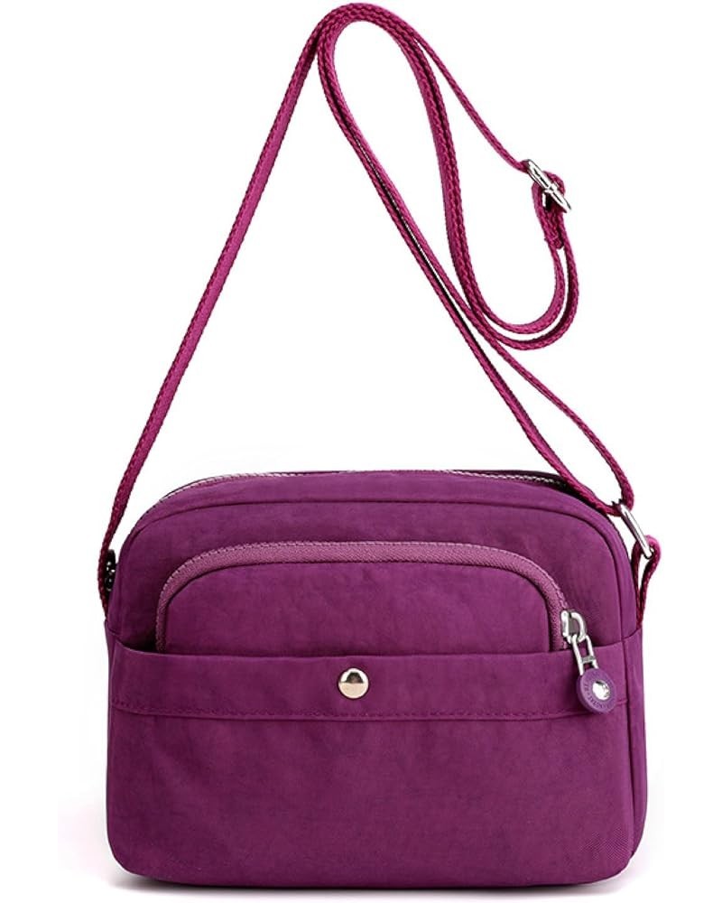 Women's bag, nylon cloth bag, horizontal shoulder bag, women's casual cross-body bag Purple $20.88 Shoulder Bags