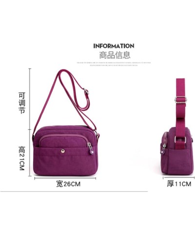 Women's bag, nylon cloth bag, horizontal shoulder bag, women's casual cross-body bag Purple $20.88 Shoulder Bags