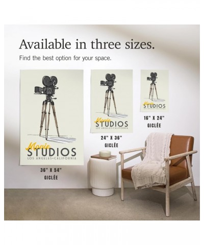 24x36 Inch Giclee Art Print Wall Decor, Los Angeles, California, Movie Camera $23.50 Totes