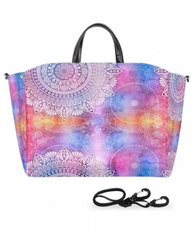 Mandala Colorful Large Tote Bag Women Should Bag Extra Large Tote Bags Waterproof Big Crossbody Tote Bag with inner Pockets f...