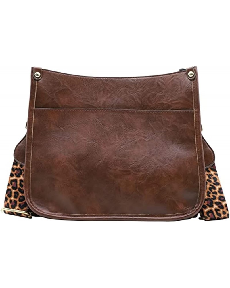 Vegan Leather Purse Medium Size Crossbody Bags for Women with Leopard Guitar Strap Coffee1 $15.04 Crossbody Bags