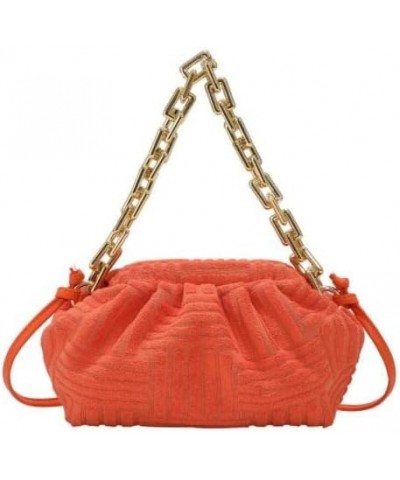 Women's Crossbody Handbag Cotton Hobo Handbag Y2K Purse (Pink) Orange $19.02 Totes