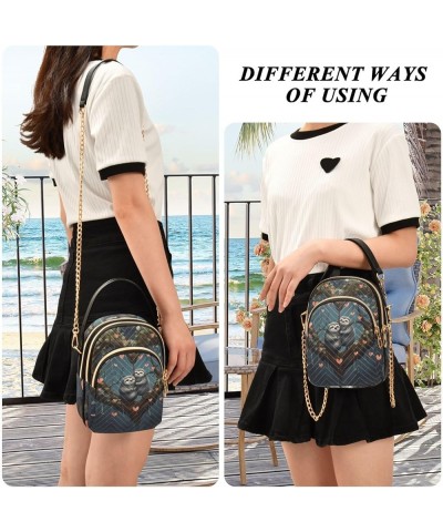 Marble Texture Trendy Crossbody Bags for Women Women's Shoulder Handbags Valentine's Day Sloths Heart $12.83 Shoulder Bags