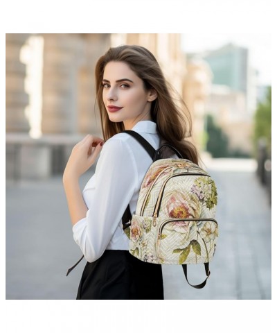 Vintage Rose Floral Women Backpack Purse Ladies Fashion Shoulder Bag Daypack Travel Bag 10L Medium $20.29 Backpacks