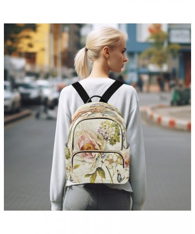 Vintage Rose Floral Women Backpack Purse Ladies Fashion Shoulder Bag Daypack Travel Bag 10L Medium $20.29 Backpacks