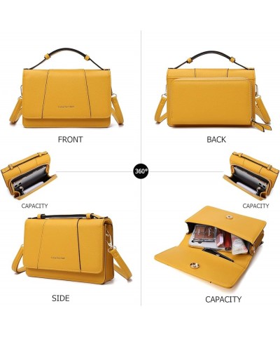 Small Crossbody Cell Phone Bag for Women, Mini Over Shoulder Handbag Purse with Credit Card Slots D-yellow $11.76 Crossbody Bags