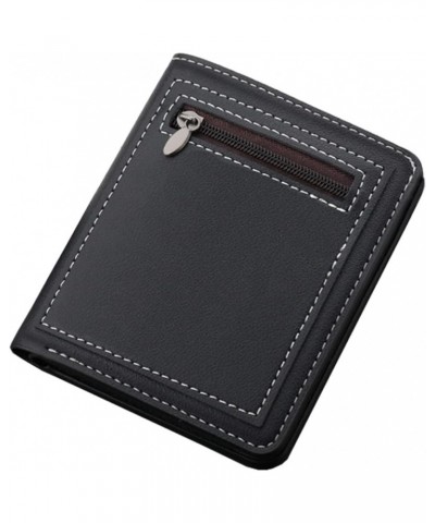 Fashion Coin ID Short Wallet Solid Color Men Open Purse Multiple Card Checkbook Wallets for Women Under 10 Black-0 $8.92 Wallets