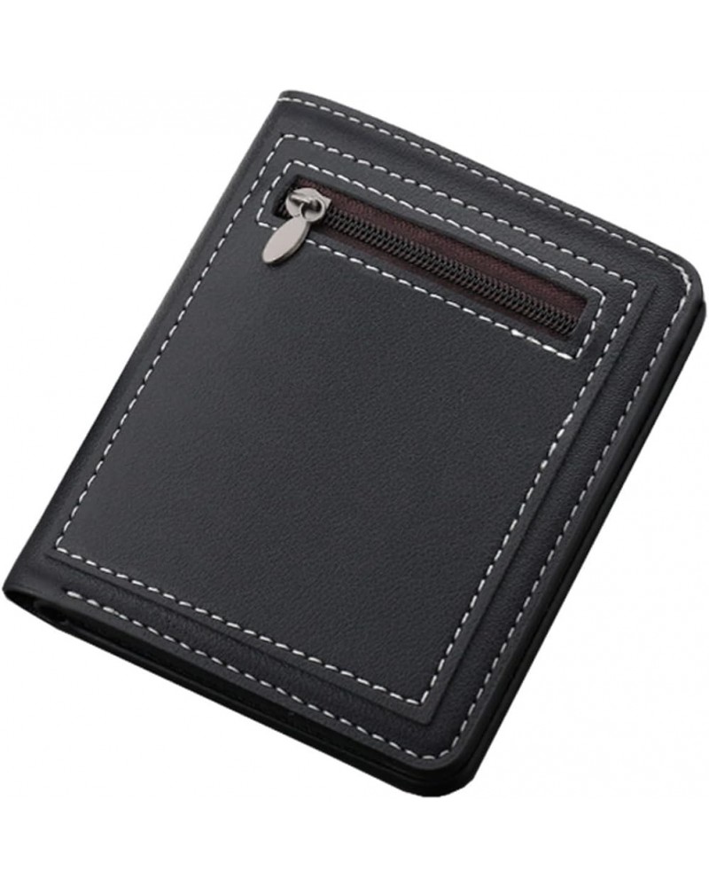 Fashion Coin ID Short Wallet Solid Color Men Open Purse Multiple Card Checkbook Wallets for Women Under 10 Black-0 $8.92 Wallets