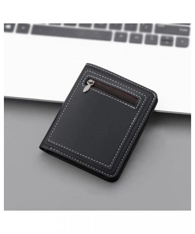 Fashion Coin ID Short Wallet Solid Color Men Open Purse Multiple Card Checkbook Wallets for Women Under 10 Black-0 $8.92 Wallets