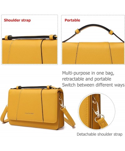 Small Crossbody Cell Phone Bag for Women, Mini Over Shoulder Handbag Purse with Credit Card Slots D-yellow $11.76 Crossbody Bags