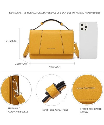 Small Crossbody Cell Phone Bag for Women, Mini Over Shoulder Handbag Purse with Credit Card Slots D-yellow $11.76 Crossbody Bags