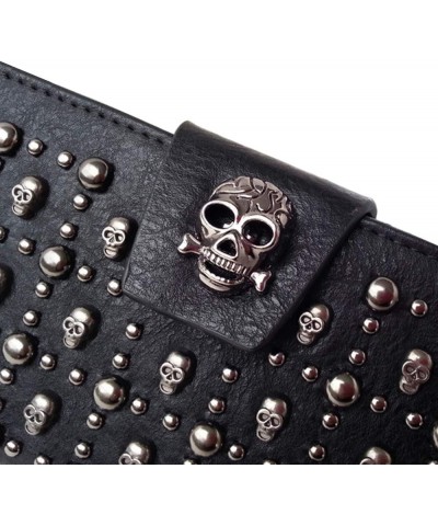 Women Wallets, Skull Punk Gothic Clutch Purse Vintage PU Leather Long Wristlet Clutch for Women Men Blacka $16.78 Wristlets