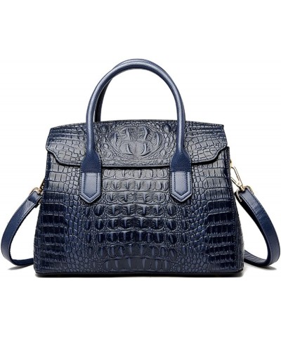 Handbags and Purses for Women Crocodile Pattern Shoulder Bag Leather Top-Handle Satchel Ladies Fashion Tote Blue $22.99 Totes