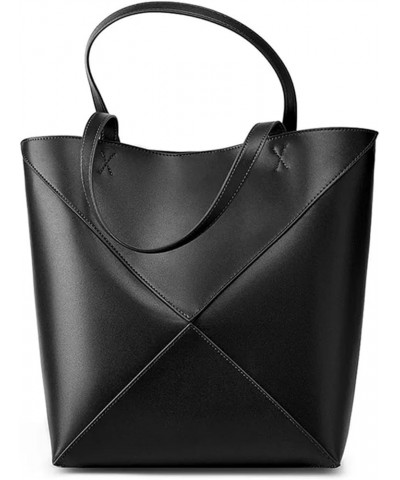 Fashion Large Tote Bag Female Handbag Lady Split Leather Crossbody Shoulder Bag Black $58.88 Totes