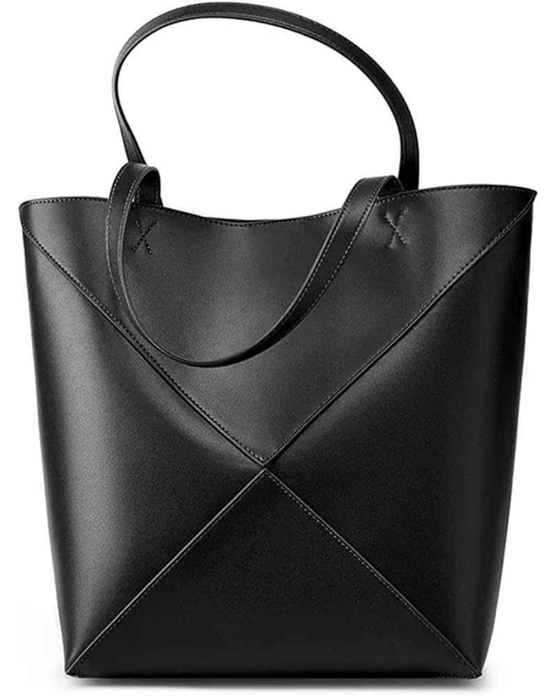 Fashion Large Tote Bag Female Handbag Lady Split Leather Crossbody Shoulder Bag Black $58.88 Totes