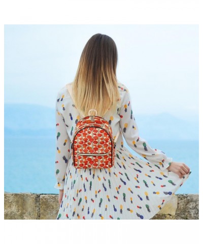 Poppy Flower Abstract Cute Backpack Purse for Women Mini Daypacks Pu Leather Bookbag Water-resistnat Back Packs Anti Theft Tr...