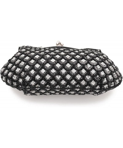 1920s Women Vintage Beaded Sequin Fish Scale Evening Purse Clutch Bags Prom Cocktail Party Handbags Black Style1 $14.19 Eveni...