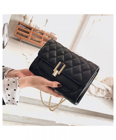 Handbags New Version Of Large-Capacity Rhombic Chain Shoulder Bag Fashion All-Match Messenger Bags Black $65.79 Shoulder Bags