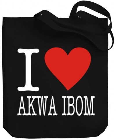 I Love Akwa Ibom Typewriter Style Canvas Tote Bag 10.5" x 16" x 4 $21.19 Totes