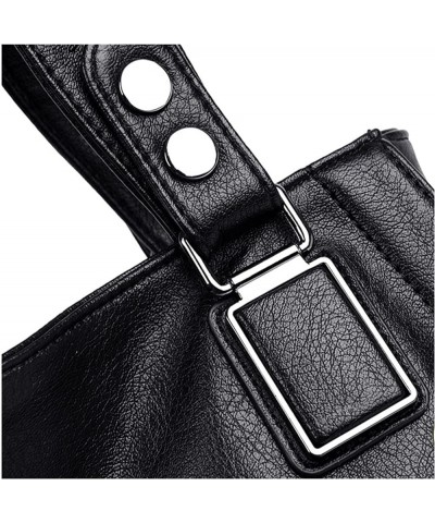 Luxury Handbags Women Leather Shoulder Bags Ladies Handbags Crossbody Bag for Women Casual Tote Bag (Color : Gray-1) Black-2 ...