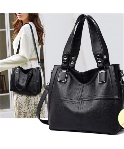 Luxury Handbags Women Leather Shoulder Bags Ladies Handbags Crossbody Bag for Women Casual Tote Bag (Color : Gray-1) Black-2 ...