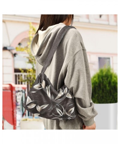 Plush Underarm Bag-Art Leaf Pattern 66, Ladies Fluffy Shoulder Bag, Women Fluffy Tote Bag for Autumn and Winter $9.28 Totes