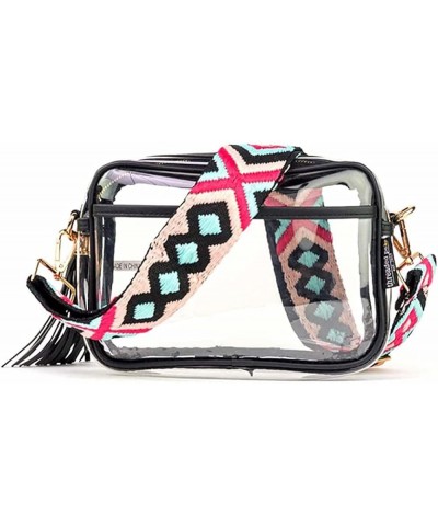 Crossbody Bag Waterproof PVC Ladies Handbag Casual Fashion Woven Wide Strap Portable Simple for Girls Shopping Black $12.17 S...