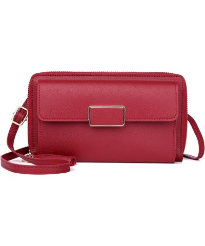 RFID Crossbody Phone Bag For Women - Small Cellphone Purse With Card Slots And Shoulder Strap. Red $12.74 Shoulder Bags