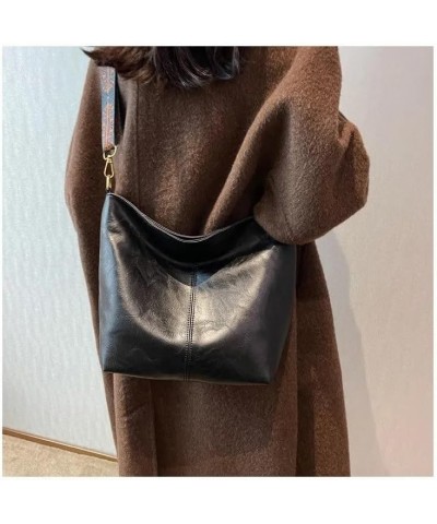 Stylish Hobo Shoulder Bags with Adjustable Strap, Big Tote, PU Leather Crossbody Slingbag Black $20.40 Totes