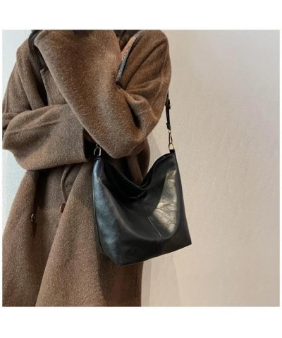 Stylish Hobo Shoulder Bags with Adjustable Strap, Big Tote, PU Leather Crossbody Slingbag Black $20.40 Totes