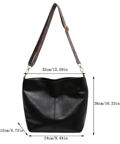 Stylish Hobo Shoulder Bags with Adjustable Strap, Big Tote, PU Leather Crossbody Slingbag Black $20.40 Totes