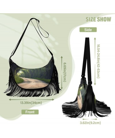 Women Fringe Tassel Cross Body Bag Secluded Trail Leisure Shoulder Bag Color044 $13.48 Crossbody Bags