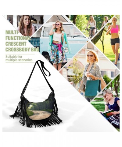 Women Fringe Tassel Cross Body Bag Secluded Trail Leisure Shoulder Bag Color044 $13.48 Crossbody Bags