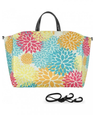 Flower Boho Abstract Large Tote Bag Women Should Bag Extra Large Tote Bags Waterproof Big Crossbody Tote Bag with inner Pocke...