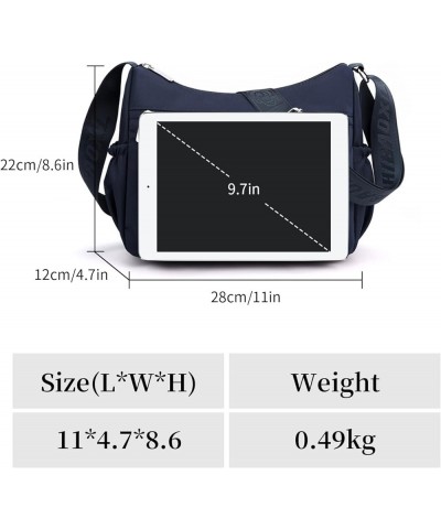 Crossbody Bags for Women Lightweight Shoulder Handbags Waterproof Nylon Purse with Pockets Messenger Bags (Purple) Navyblue $...