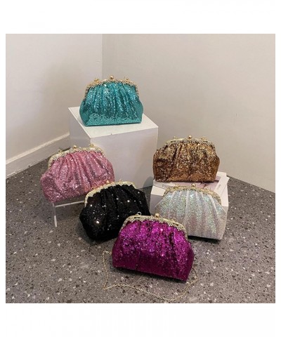 Designer Women Sequins Chic Crossbody Bags Wedding Evening Clutch Lady Chain Shoulder Bags Glitter Handbags And Purses Pink $...