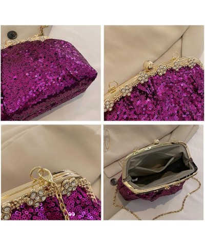 Designer Women Sequins Chic Crossbody Bags Wedding Evening Clutch Lady Chain Shoulder Bags Glitter Handbags And Purses Pink $...