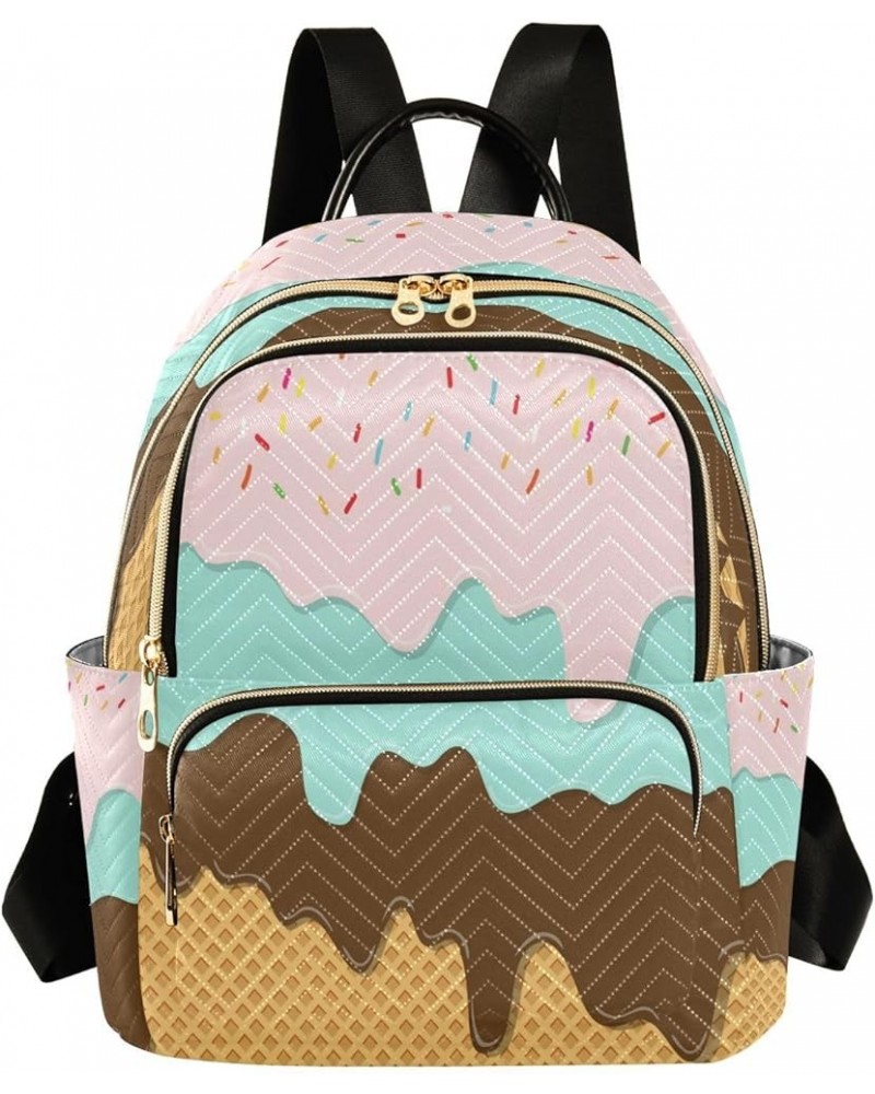 Women Backpack Purse Sweet Ice Cream Fashion Shoulder Bags Travel Backpack Small Daypacks M Medium $12.22 Backpacks