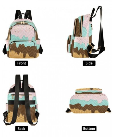 Women Backpack Purse Sweet Ice Cream Fashion Shoulder Bags Travel Backpack Small Daypacks M Medium $12.22 Backpacks